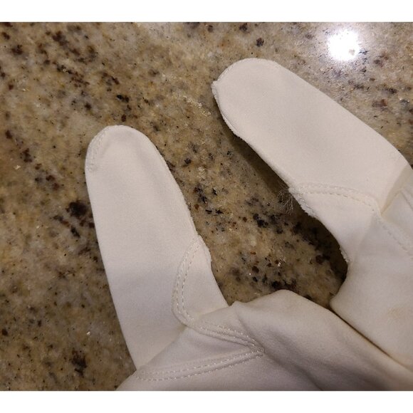 Vintage Womens Size M/L Off White Cotton Formal 11.5" Long Gloves Millan *stains - Picture 12 of 16